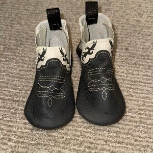 Freshly Picked Black and White Baby Western Booties